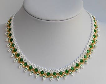 Beaded geweven ketting naar vrouwen ketting cadeau voor vrouw ketting beaded kraag groene ketting kleine kralen ketting vrouw cadeau sieraden
