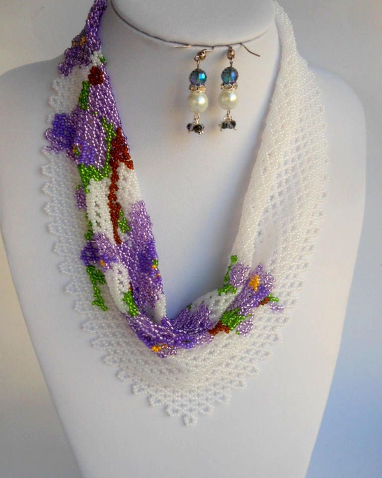 Beaded scarf Necklace scarf Women scarf Pink beaded necklace Etsy