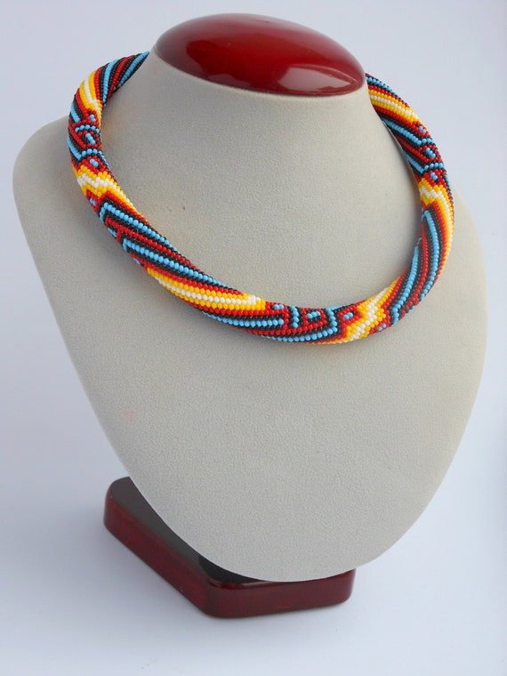 Native america indian jewelry Necklace for women Crochet Beaded necklace Tribal Necklace Necklace Beaded jewelry set gift