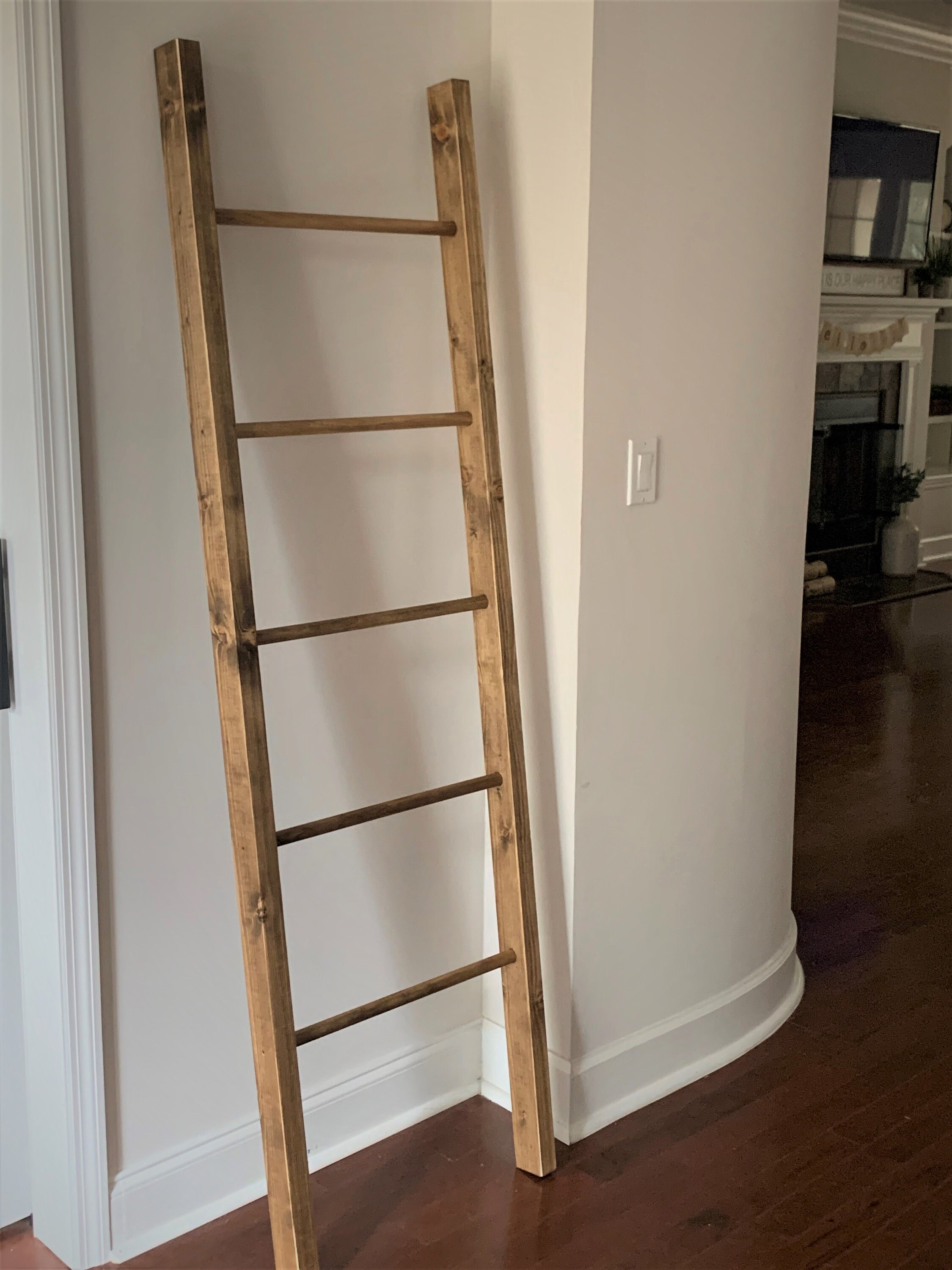 Blanket Ladder Round Rungs Rustic Decor Quilt Display Etsy