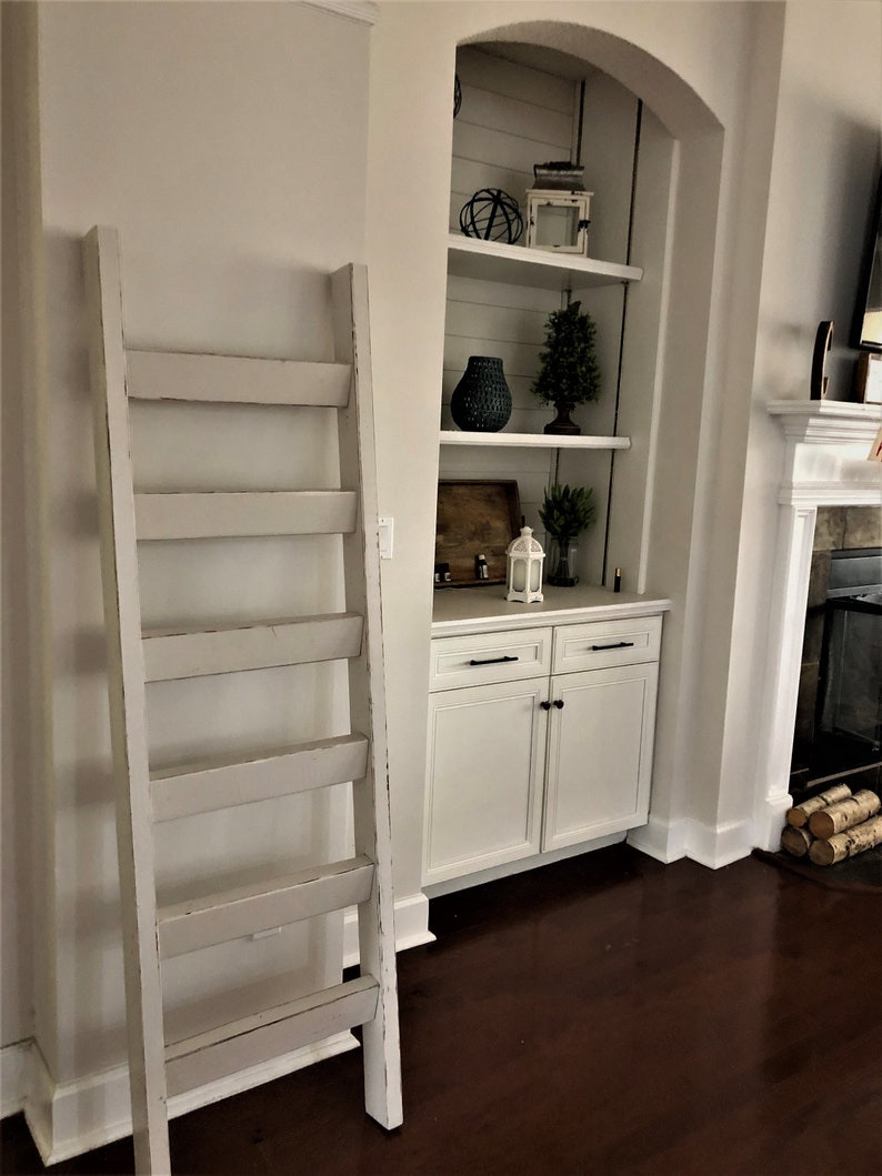 Blanket ladder Rustic Decor Quilt Storage Gift for Her Blanket ladder 6ft Farmhouse Decor Home for the Holidays Antique White