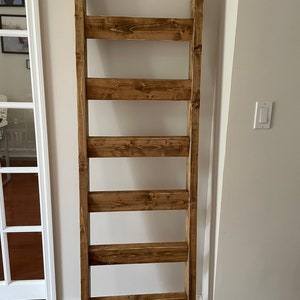 Blanket ladder Rustic Decor Quilt Storage Gift for Her Blanket ladder 6ft Farmhouse Decor Home for the Holidays Rustic Natural