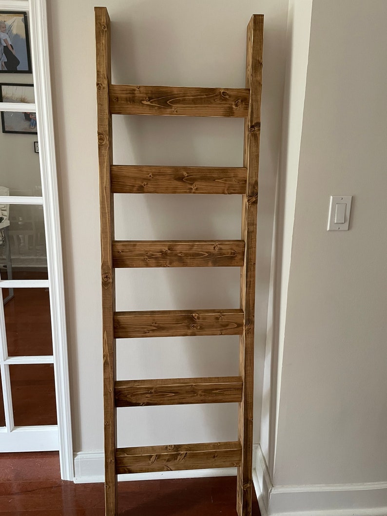 Blanket ladder Rustic Decor Quilt Storage Gift for Her Blanket ladder 6ft Farmhouse Decor Home for the Holidays Rustic Natural