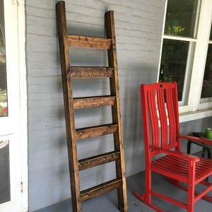 Blanket ladder Rustic Decor Quilt Storage Gift for Her Blanket ladder 6ft Farmhouse Decor Home for the Holidays image 6