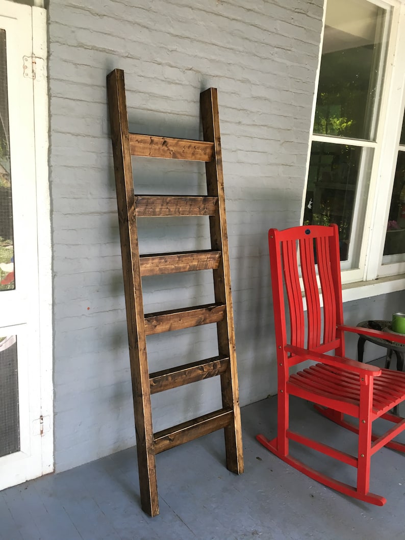 Blanket ladder Rustic Decor Quilt Storage Gift for Her Blanket ladder 6ft Farmhouse Decor Home for the Holidays image 6