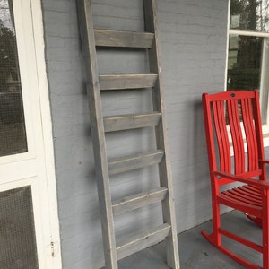 Blanket ladder Rustic Decor Quilt Storage Gift for Her Blanket ladder 6ft Farmhouse Decor Home for the Holidays Weathered Gray