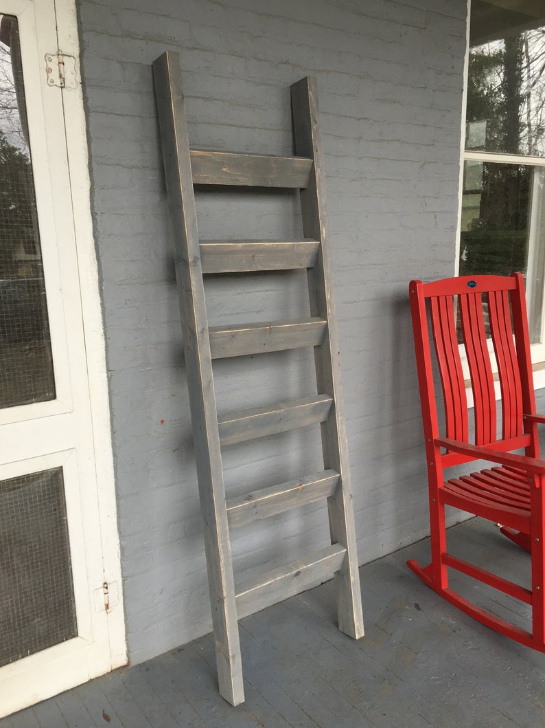 Blanket ladder Rustic Decor Quilt Storage Gift for Her Blanket ladder 6ft Farmhouse Decor Home for the Holidays Weathered Gray