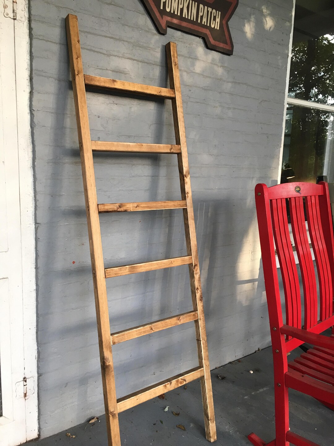 6ft Skinny Blanket Ladder Rustic Decor Home Organization Quilt Display