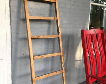 6ft Skinny Blanket ladder | Rustic Decor | Home Organization | Quilt Display | Blanket Display