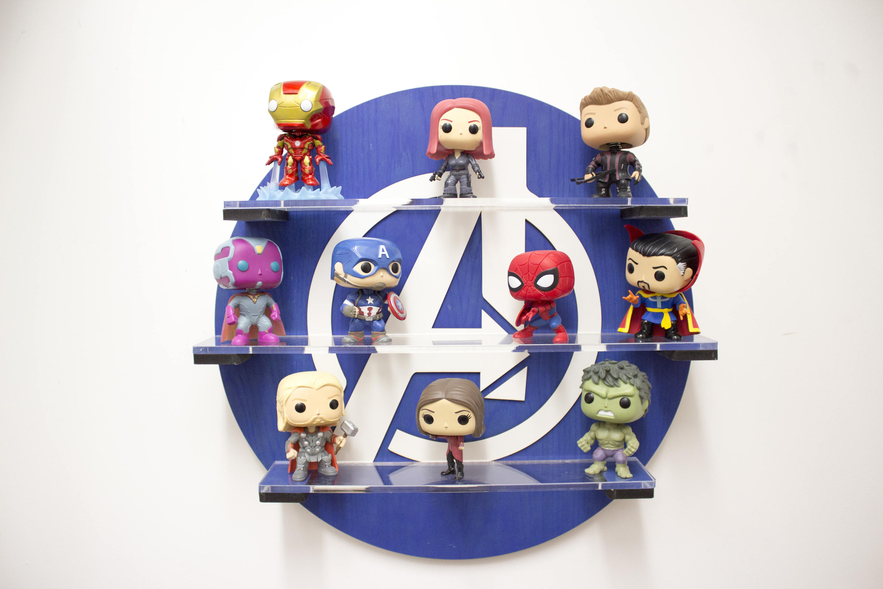 Avengers Funko Pop vinyl display Shelf Blue | Etsy