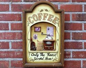 VAN YSENDYK COFFEE Advertising Sign, Vintage Coffee Wooden Hanging Sign, Hand Painted Coffee Board Sign, Vintage Coffee Shop Sign, Kitchen