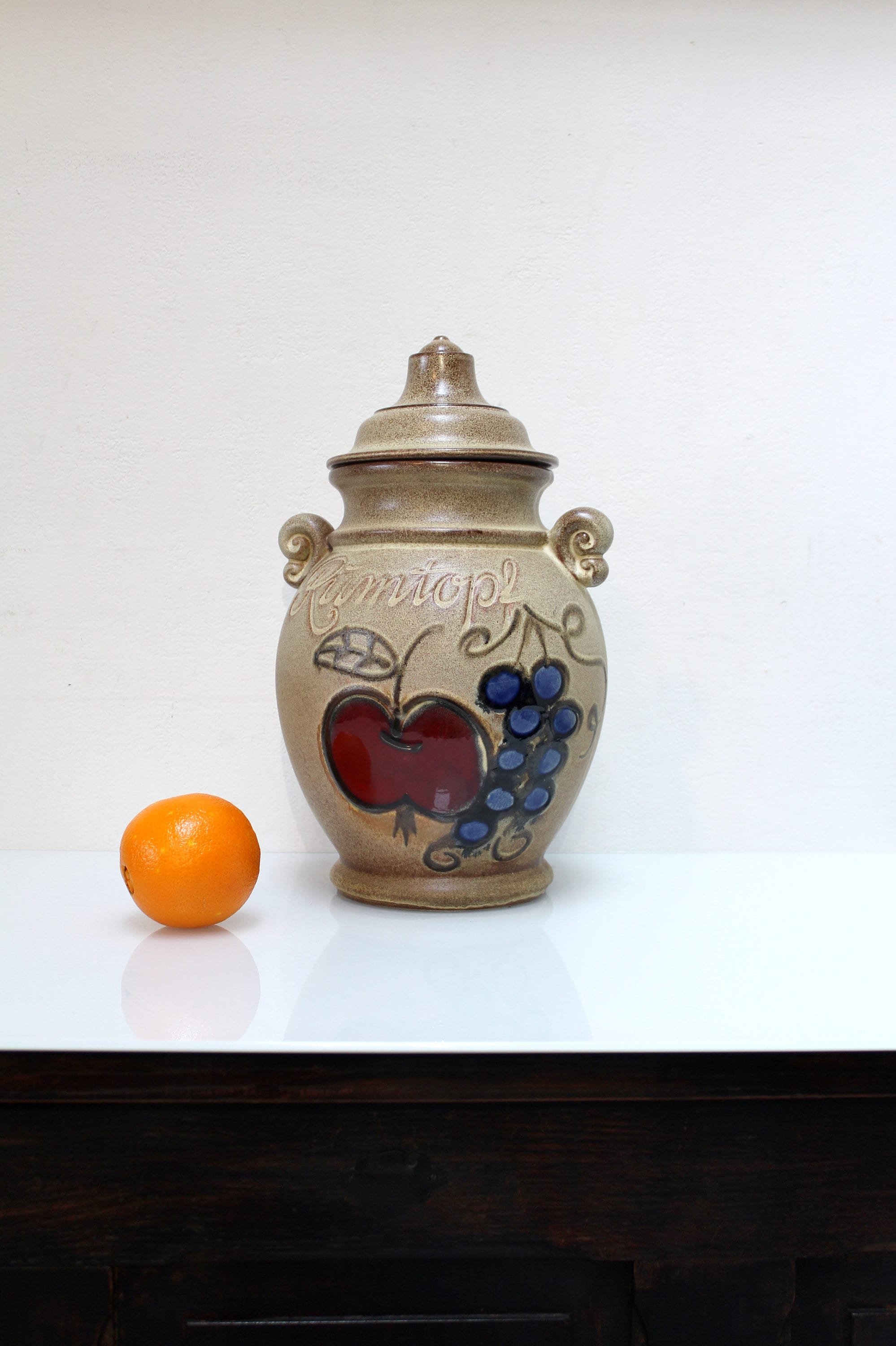 Vintage Rumtopf LidMid ModernRetro KeramikWest 36 Storage With Century Kitchen Germany Art Scheurich 70’s By Jar 826 PotteryCeramic EWD2YH9I