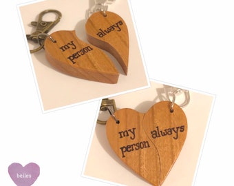 heart keyring two halves