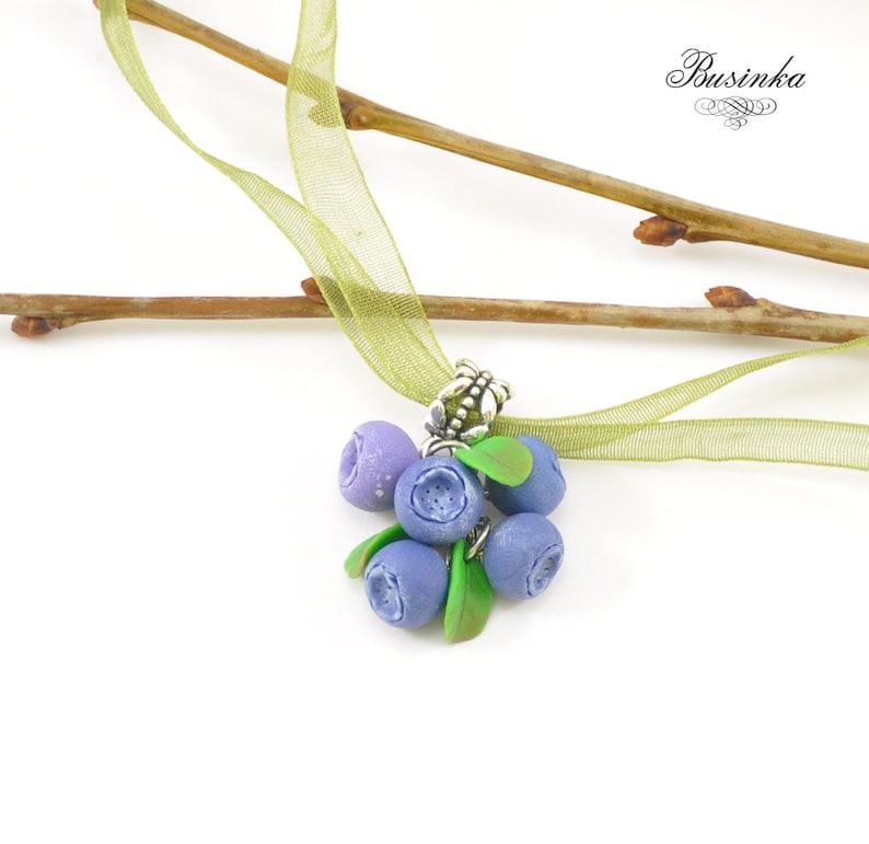 forest necklace blueberry earrings Berry jewelry Blueberry Necklace wood berry blueberry jewelry blue jewelry