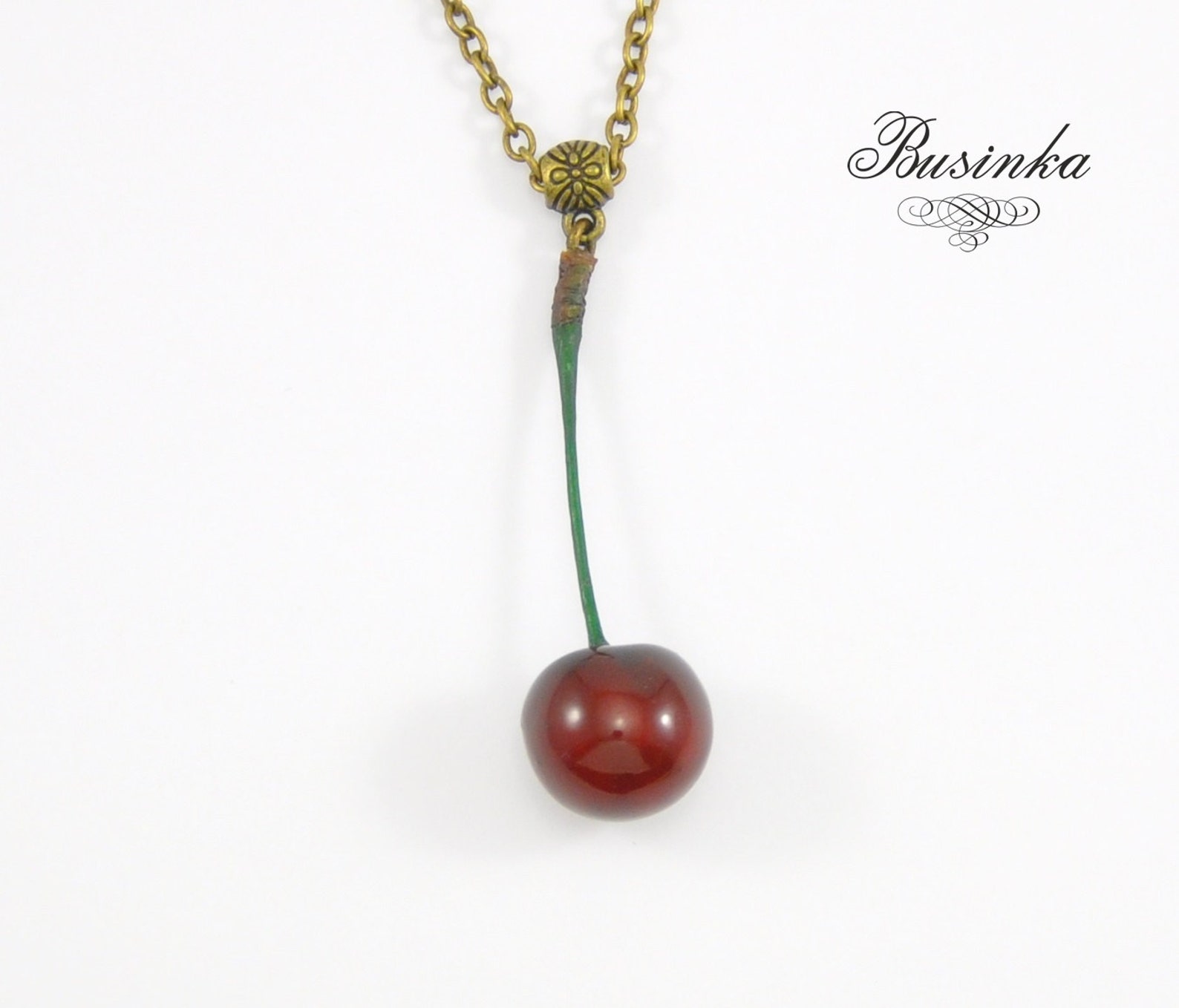 Red Cherries Necklace Cherry Jewelry Romantic Berry Red Etsy
