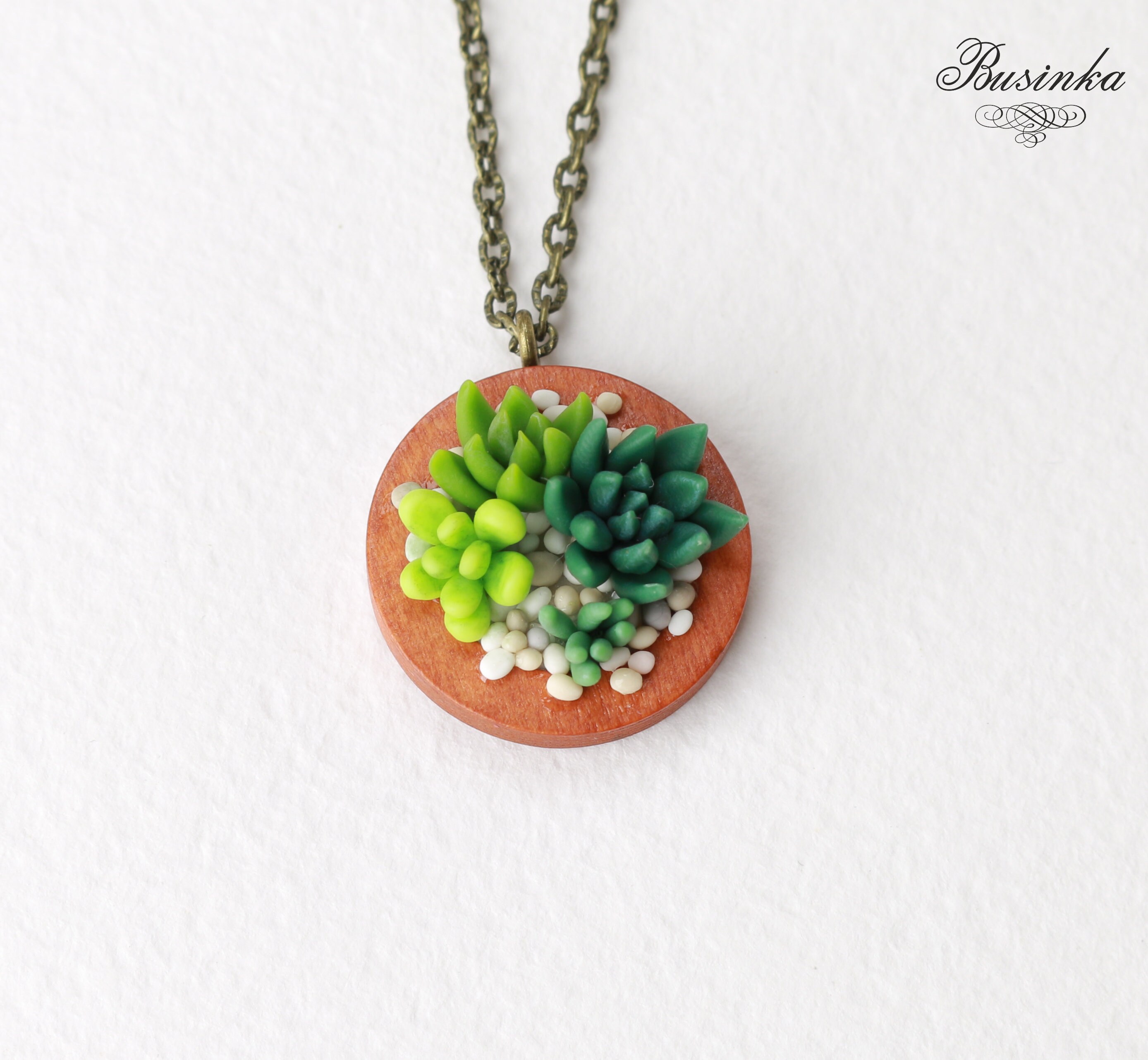 Green Succulents necklace Succulent pendant Succulent jewelry | Etsy