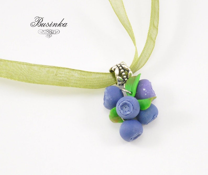 forest necklace blueberry earrings Berry jewelry Blueberry Necklace wood berry blueberry jewelry blue jewelry