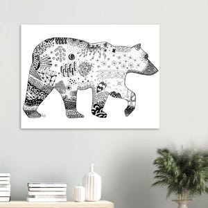 Original dot art von @Mihaelartist. Geister Bär.  Horizontal - 75 x 100 cm / 30 "x 40" Premium Matte Paper Poster