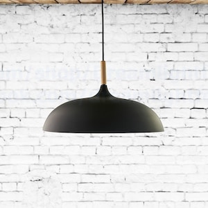 Black dome shade pendant lighting Nordic pendant light Black big shade pendant light kitchen lighting over table Scandinavian pendant light