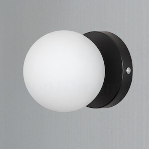 4inch Globe Sconce Wall Light Black Wall Sconce Globe Wall Light Frosted Round Wall Sconce Flushmount Ceiling Light Frosted glass sconce