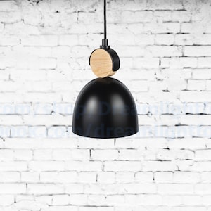 Metal / wooden Pendant Light for kitchen pendant lights black Pendant Lighting Fixture timber Pendant lights kitchen island wood lighting