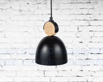 Metal / wooden Pendant Light for kitchen pendant lights black Pendant Lighting Fixture timber Pendant lights kitchen island wood lighting