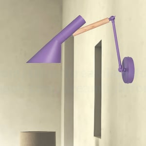 Purple wall sconce light vintage Adjustable sconce bedside Lighting sconce wall lamp Wooden sconce wall light set swing arm Rotating sconce