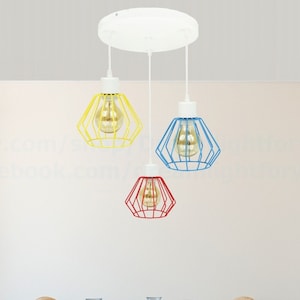 Colored cluster pendant lighting Kids chandelier lighting Girls room lighting Kids pendant lighting Nursery lighting Kids room chandelier