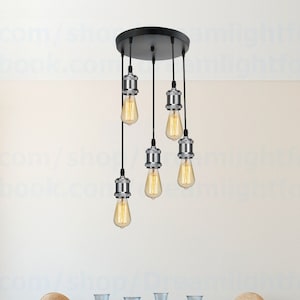Chrome Stairway chandelier lighting 3-10 Cluster pendant light Staircase chandelier Stairwell chandelier lighting Entryway Foyer chandelier