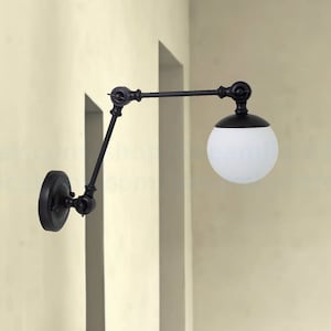 Black swing arm sconce Wall lights vintage adjustable arm sconce Swing arm wall light sconce Wall lights Wall Sconce Retro sconce light