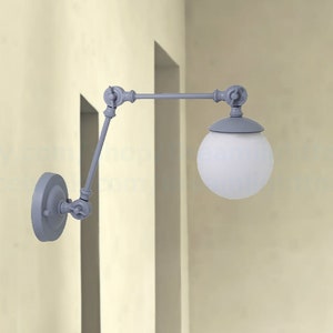 Gray swing arm sconce Wall lights vintage Swing arm wall light sconce Wall lights adjustable arm sconce Wall Sconce Retro sconce light