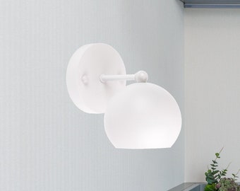 Compact white wall sconces Small sconce light set Art deco sconce light Wall lamp Wall lights Bathroom sconces Bathroom light fixture