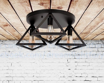 3-Ceiling light fixture Multi-light Flush fixture ceiling Pendant light triple light Chandelier Industrial lighting Kitchen island lighting