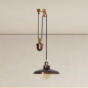 Gegengewicht leichte Messing Aufstieg und Fall Pendelleuchte Pulley Pendelleuchte Gewichtete Pendelleuchten Gegengewicht Pull down Licht Flaschenzug