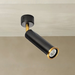 Black spotlight ceiling light cylindrical lamp Spotlight lamp Projector lamp Sloped ceiling lighting fixture ceiling Flush mount spotlight