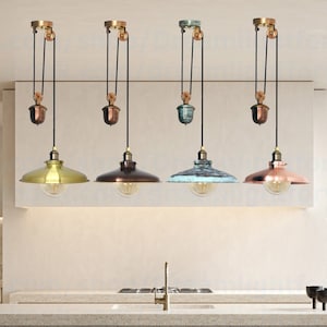 Messing Riemenscheibe Pendelleuchte Gegengewicht Licht Rise und Fall Pendelleuchte Gewichtete Pendelleuchten Gegengewicht Riemenscheibe Pendelleuchte Licht