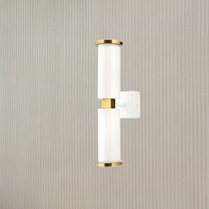Weißgold Doppelrohr Wandleuchte Strahler Lampe Doppelstrahler Gold-weiße Wandlampe Wandleuchte Projektorlampe Wandmontage Strahler