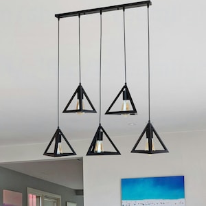 Five Pyramides Linear Pendant Lights Kitchen Island Lighting Multi Pendant Cluster