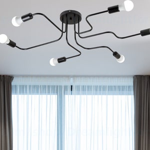 6-lights Industrial Ceiling Spider Chandelier Pendant light Flush mount fixture Chandelier Industrial light Ceiling light Kitchen lighting