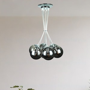 5-6-7 Smoked Globes Chrome Chandelier lighting Cluster pendant lights Kitchen Island Chandelier Dining Сluster pendant lighting Globe light