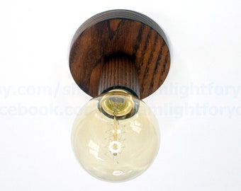 Madera oscura Montaje empotrado Lámpara de techo / Aplique de pared Luz de tocador de baño Aplique de techo Aplique de pared de madera Iluminación de madera Lámpara de pared