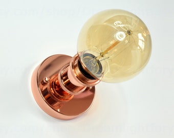 Polished copper Wall Sconce / Ceiling light fixture Wall Light Bathroom sconce Wall lamp Wall-mounted vanity light Plug in / switch Sconce