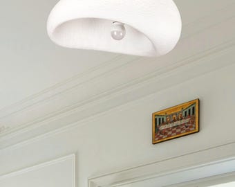 White Japandi Ceiling Light Wabi Sabi Flush Mount Minimalist Ceiling Lamp Modern