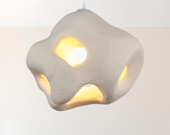 Witte Wabi Sabi hanglamp abstract minimalistisch noords plafondarmatuur, Japanse polymeer hanglamp voor moderne keukens