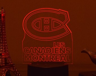 Montreal Canadiens 3D Night Lamp Hockey gift Illusion light Les Canadiens de Montréal Night Light Desk Lamp Children Lamp Pens Gift for Him