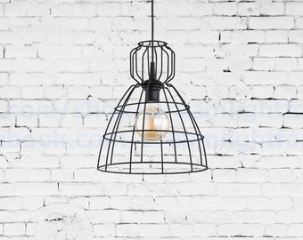 Draht-Anhänger Lampe Draht Lampenschirm Licht industriellen Kronleuchter Käfig Anhänger Beleuchtung Küche Kronleuchter Beleuchtung Industriebeleuchtung