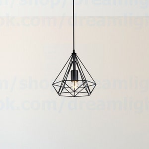 Pendant light for kitchen island Kitchen lighting Pendant Lighting Black Metal wire chandelier Hanging lamp Pendant lights Island lighting
