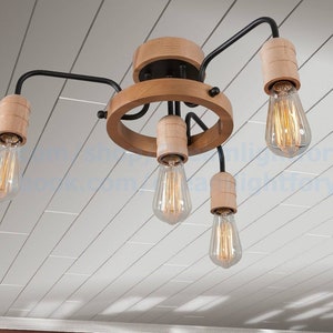 Wooden farmhouse chandelier Dining light Ceiling light Kitchen island Chandelier pendant lighting Rustic Pendant light Kitchen lighting