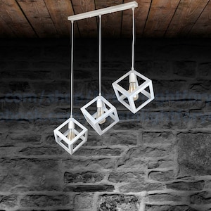 White kitchen island triple chandelier Dining room Chandelier Pendant Light Fixture Industrial Chandelier lighting Kitchen Pendant lighting