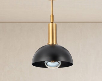 Black gold Semi flush mount ceiling light Downrod Ceiling light for kitchen island Kitchen bar pendant lights Modern lighting pendant light